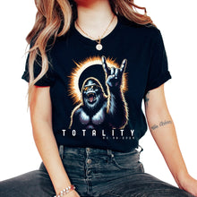Load image into Gallery viewer, Totality Bigfoot Sasquatch April 8 2024 Solar Eclipse T Shirt - Unisex T-Shirt - Black