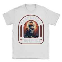 Load image into Gallery viewer, Gasparilla 2024 Lighthouse Shadows Tampa FL - Unisex T-Shirt - White