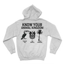 Load image into Gallery viewer, Tropical Shirt, Know Your Animal Kingdom Toucan Tiki Palm Tee, Bird - Hoodie - White