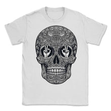 Load image into Gallery viewer, Unity in Silence Skull Shirt Sign Language Bond Tee - Unisex T-Shirt - White