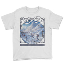 Load image into Gallery viewer, Let’s Ski Melodious Mountain Maneuvers Slope Stave Symphony Alpine - Youth Tee - White