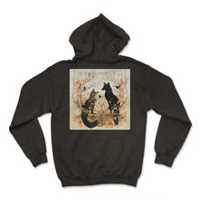 Load image into Gallery viewer, Harmony nature animals crow fox rabbit - Hoodie - Black