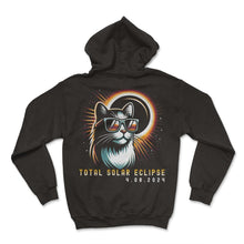 Load image into Gallery viewer, Total Solar Eclipse 4 08 2024 Cat Eclipse T Shirt - Hoodie - Black