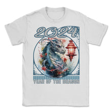 Load image into Gallery viewer, Chines New Year of Dragon Watercolor Majestic Dragon Lantern 2024 - Unisex T-Shirt - White