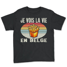 Load image into Gallery viewer, Je Vois La Vie En Belge Je T-Shirt - Youth Tee - Black