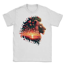 Load image into Gallery viewer, Lion Heart Mane Valentine's Day King of Love T Shirt - Unisex T-Shirt - White