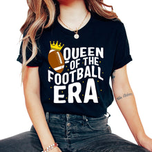 Load image into Gallery viewer, Football Shirt, Queen Of The Football Era Tee, Football Player Mom - Unisex T-Shirt - Black