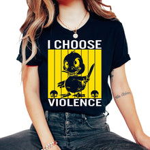 Load image into Gallery viewer, I Choose Violence Funny Duck Haltemesser - Unisex T-Shirt - Black