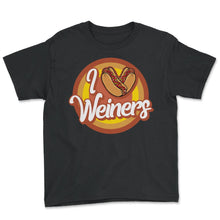Load image into Gallery viewer, Hotdog Shirt, I Love Weiners Heart Hotdogs Cute Vintage Tee, Hotdog