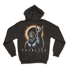 Load image into Gallery viewer, Totality Bigfoot Sasquatch April 8 2024 Solar Eclipse T Shirt - Hoodie - Black