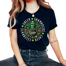 Load image into Gallery viewer, St. Patrick's Day Shirt, Lucky Pot Of Gold Leaf Clover Shamrock Tee, - Unisex T-Shirt - Black
