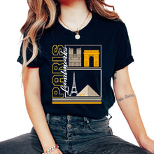Load image into Gallery viewer, Paris Shirt, Paris Landmarks Tee, Gift For Tourist France Ideas,