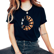Load image into Gallery viewer, Pizza Moon Cycle Celestial - Unisex T-Shirt - Black