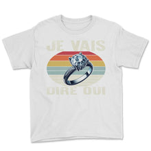 Load image into Gallery viewer, Je Vais Dire Oui Je T-Shirt - Youth Tee - White