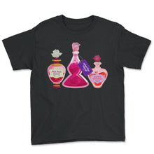 Load image into Gallery viewer, Nurse Shirt, White Rose Pink Rose Red Rose Bottles Tee, Valentine's - Youth Tee - Black