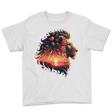 Load image into Gallery viewer, Lion Heart Mane Valentine's Day King of Love T Shirt - Youth Tee - White
