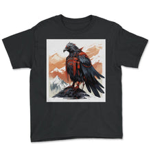 Load image into Gallery viewer, Tengu crow warrior guardian - Youth Tee - Black