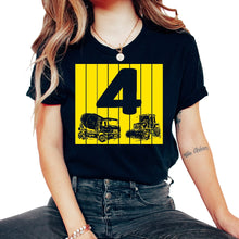Load image into Gallery viewer, Children's 4th Birthday Boy Builder Worker Construction Site Digger - Unisex T-Shirt - Black
