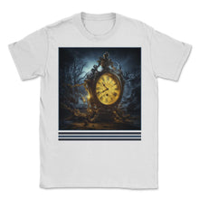 Load image into Gallery viewer, Midnight Clock & Ghosts Vintage Gothic Tee - Unisex T-Shirt - White