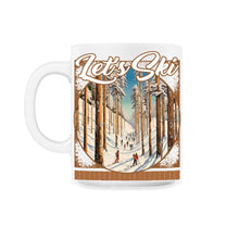 Load image into Gallery viewer, Let’s Ski Ski Pole Saplings Transformative Tree Trails Alpine - 11oz Mug - White