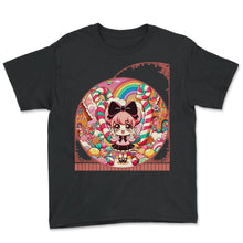 Load image into Gallery viewer, Kawaii Anime Girl's Candy Kingdom Adventure Sweet Fantasy Tee - Youth Tee - Black