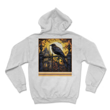 Load image into Gallery viewer, Raven's Yellow Key Vintage Gothic Halloween Tee - Hoodie - White