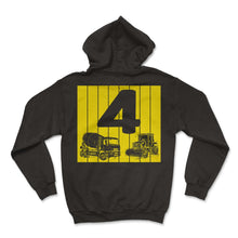 Load image into Gallery viewer, Children's 4th Birthday Boy Builder Worker Construction Site Digger - Hoodie - Black