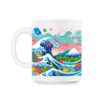 Load image into Gallery viewer, Japanese Style Autism Awareness T Shirt - 11oz Mug - White
