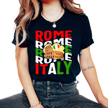 Load image into Gallery viewer, Italy Shirt, Rome Italy Flag Leaning Tower Of Pisa Heart Tee, Italian