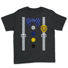Load image into Gallery viewer, Knight Shirt, Suspender Knight Shield Sword Crest Valor Tee, Knight
