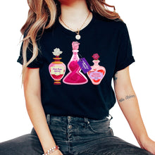 Load image into Gallery viewer, Nurse Shirt, White Rose Pink Rose Red Rose Bottles Tee, Valentine's - Unisex T-Shirt - Black