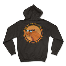 Load image into Gallery viewer, Capybara Shirt, Be Capy Cute Capybara Design Retro Tee, Funny Animal - Hoodie - Black