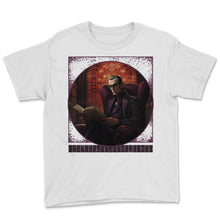 Load image into Gallery viewer, Dracula's Book Club Halloween T Shirt - Youth Tee - White