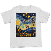 Load image into Gallery viewer, Honey Bee Starry Night Shirt - Youth Tee - White