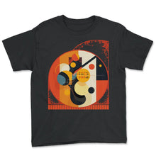 Load image into Gallery viewer, Geometric Shapes Modern Art Inspired Pickleball Tee - Youth Tee - Black