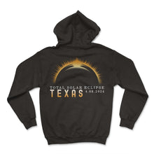 Load image into Gallery viewer, Total Solar Eclipse Texas 4 08 2024 Eclipse T Shirt - Hoodie - Black