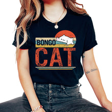 Load image into Gallery viewer, Cat Shirt, Bongo Cat Vintage Retro Tee, Cute Bongo Cat Meme Lover