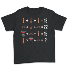 Load image into Gallery viewer, Math Shirt, Math Order Of Operation Tie Moustache Grill Tee, Husband - Youth Tee - Black