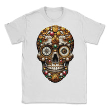 Load image into Gallery viewer, Treasure Trove Skull Tee Nautical Adventure Gasparilla Shirt - Unisex T-Shirt - White