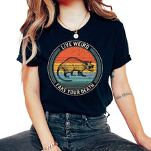 Load image into Gallery viewer, Opossum Shirt, Live Weird Fake Your Death Funny Opossum Vintage Retro - Unisex T-Shirt - Black