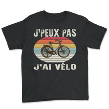 Load image into Gallery viewer, J'peux Pas J'ai Vélo Je T-Shirt - Youth Tee - Black