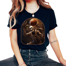 Load image into Gallery viewer, Basketball Skeleton Player Rock On Hoops Halloween Spooky Basketball - Unisex T-Shirt - Black