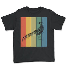 Load image into Gallery viewer, Vintage Pheasant Pattern Chasse T-Shirt - Youth Tee - Black