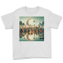 Load image into Gallery viewer, Aid El Fitr Reflections Blessings T Shirt - Youth Tee - White