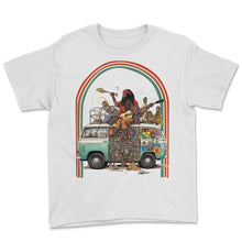 Load image into Gallery viewer, Juneteenth Hippie Van Retro - Youth Tee - White