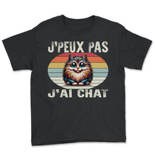 Load image into Gallery viewer, J'peux Pas J'ai Chat Je T-Shirt - Youth Tee - Black