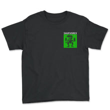 Load image into Gallery viewer, Saufusrex Saufen Dinosaur - Youth Tee - Black