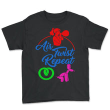 Load image into Gallery viewer, Balloon Modelling Shirt, Air Twist Repeat Blowing Balloon Animal Tee, - Youth Tee - Black