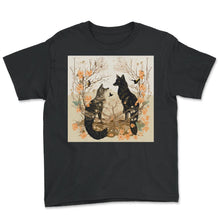 Load image into Gallery viewer, Harmony nature animals crow fox rabbit - Youth Tee - Black