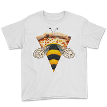 Load image into Gallery viewer, Buzzing Bee Pizza Slice - Youth Tee - White